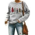 thumbnail image 1 of VILOVE Women Merry Christmas Sweatshirt Plaid Leopard Tree Graphic Long Sleeve Pullover Xmas Lightweight Holiday Tee Tops, 1 of 8