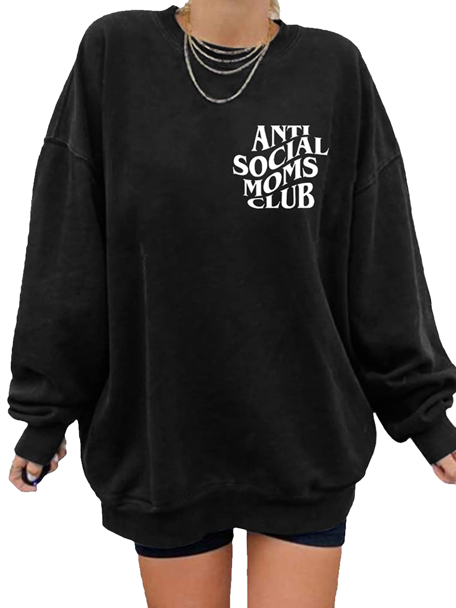 VILOVE Oversized Mama Sweatshirt Crewneck Loose Long Sleeve Shirt Women Casual Pullovers Top Walmart