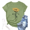 thumbnail image 1 of VILOVE Women Sunflower Graphic Crew Neck Short Sleeve Summer Casual T-Shirt, 1 of 7
