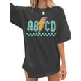 thumbnail image 1 of VILOVE Teacher Shirts for Women Oversized Rock'n Roll Teacher Shirt ABCD Pencil Graphic Tees Crew Neck Short Sleeve Casual Tops, 1 of 6
