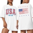 thumbnail image 1 of KimSoong USA Shirt American Flag Shirts Women Oversized 250 Years Patriotic T-Shirts Casual America Flag Print Tee Tops, 1 of 7