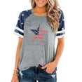 thumbnail image 1 of VILOVE Women American Flag T-Shirt Patriotic Shirts Veteran Shirt Raglan Short Sleeve Stars Stripes Top Tees, 1 of 8