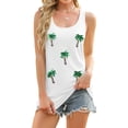 thumbnail image 1 of VILOVE Women Coconut Tree Beaded Graphic Racerback Tank Tops Summer Sleeveless Casual Shirts, 1 of 7