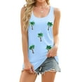 thumbnail image 1 of VILOVE Women Coconut Tree Beaded Graphic Racerback Tank Tops Summer Sleeveless Casual Shirts, 1 of 7