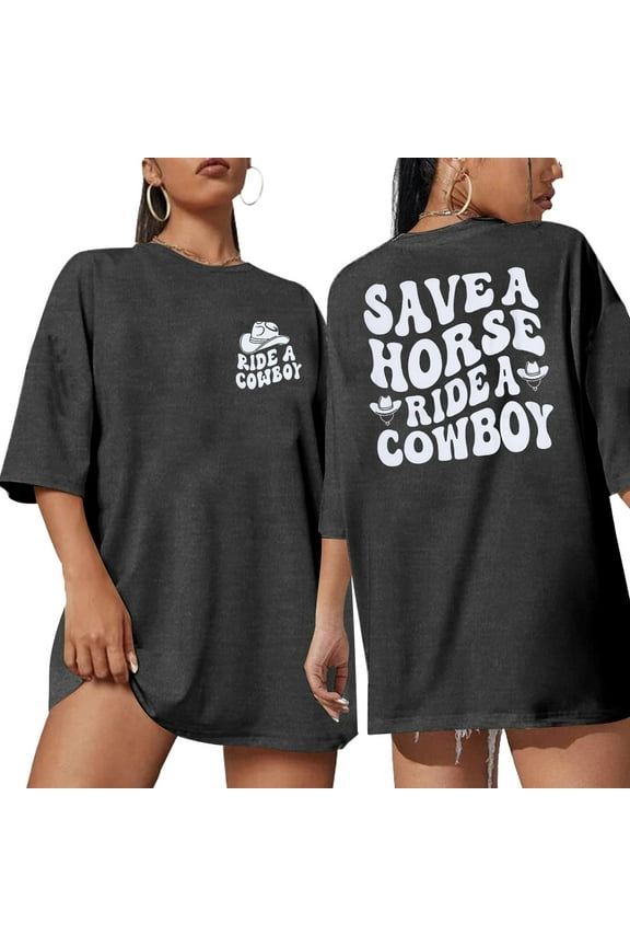 Women Oversized Western Cowboy T-Shirt Country Music Shirt Country Concert Shirt Vintage Cowgirl Rodeo Tee