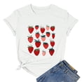 thumbnail image 1 of VILOVE Women Strawberry Cute Graphic T-Shirts Fruit Shirts Strawberries Print Cottagecore Clothing T-shirt Crew Neck Garden Tee Tops, 1 of 8