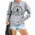 thumbnail image 1 of VILOVE Womens Sweatshirt Witches Brew Graphic Halloween Shirts Fall Long Sleeve Pullover Tops Gray, 1 of 7