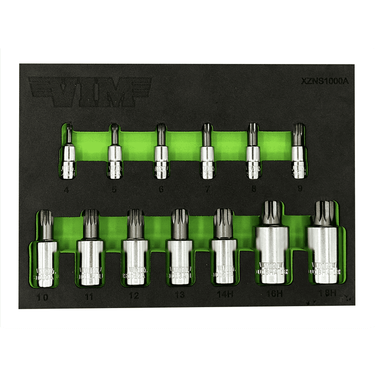 VIM Tools 13 Piece XZN Triple Square Driver Set - S2 Steel