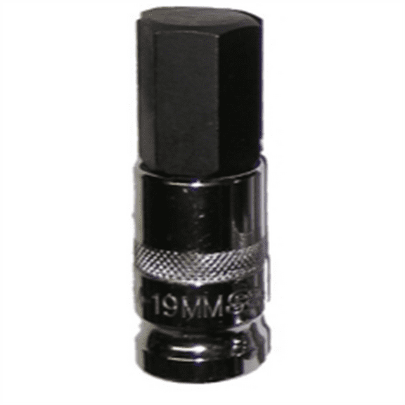 VIM Tools 19 mm Hex Bit, Chrome 1/2 Inch Square Drive Bit Holder