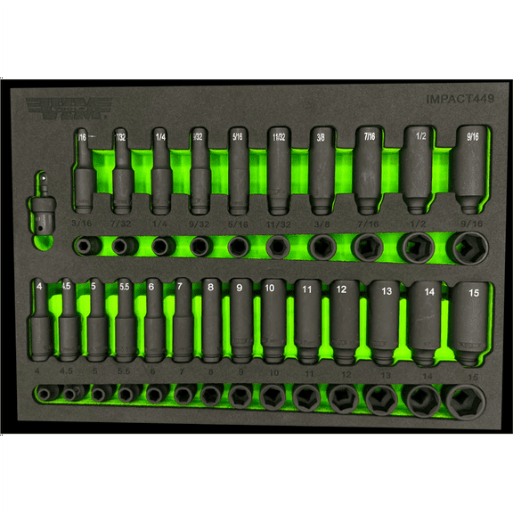 VIM Tools IMPACT449 49-Piece 1/4" Drive Impact Socket Set Durable Versatile