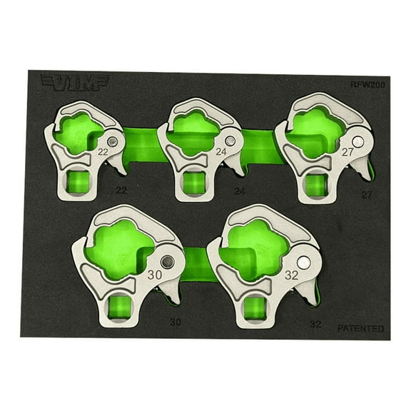 VIM Tools 5 Piece 1/2 Inch Drive Large Ratcheting Flare Nut Wrench Set