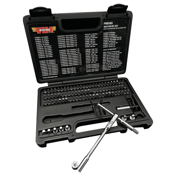 VIM Tools 89 Piece Master Bit Set with 1/4 Inch Flex Ratchet (Includes RFB400K)