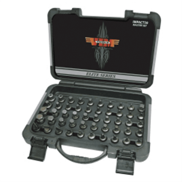 VIM Tools Impact Master Set, 50 Piece, Half Cut TORX, Hex, Flat, Philips, & XZN Drivers, 3/8 Inch Square Drive