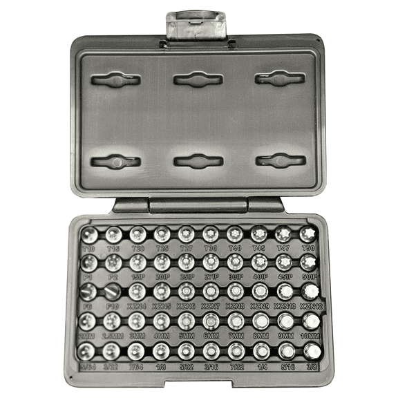 VIM Tools MMS450 Stubby Low Profile Half Cut Driver Set, S2 Steel Construction, Satin Chrome Finish, 1/4 Inch Square Drive with Ball Check for Retention