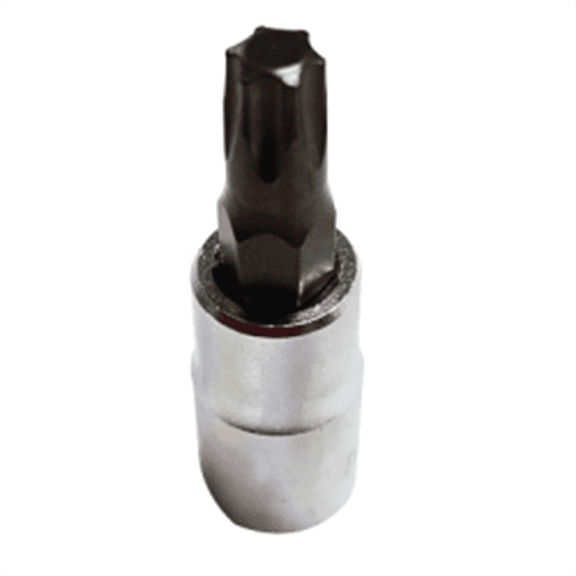VIM Tools T15 TORX, Gun Metal Gray Bit, Satin Chrome 1/4 Inch Square Drive Bit Holder