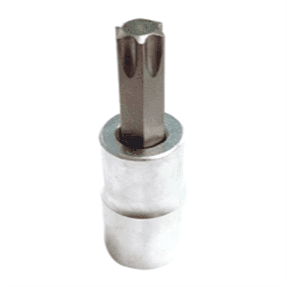 VIM Tools T45 TORX, Gun Metal Gray Bit, Satin Chrome 3/8 Inch Square Drive Bit Holder