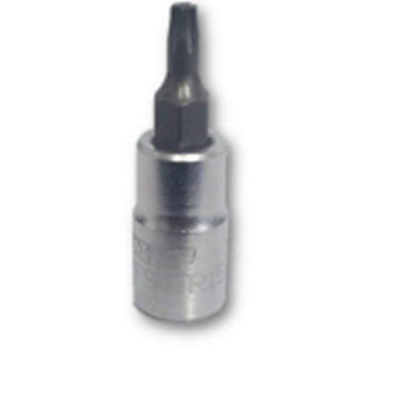 VIM Tools TR15 Tamper Proof TORX Gun Metal Gray Bit, Satin Chrome 1/4 Inch Square Drive Bit Holder