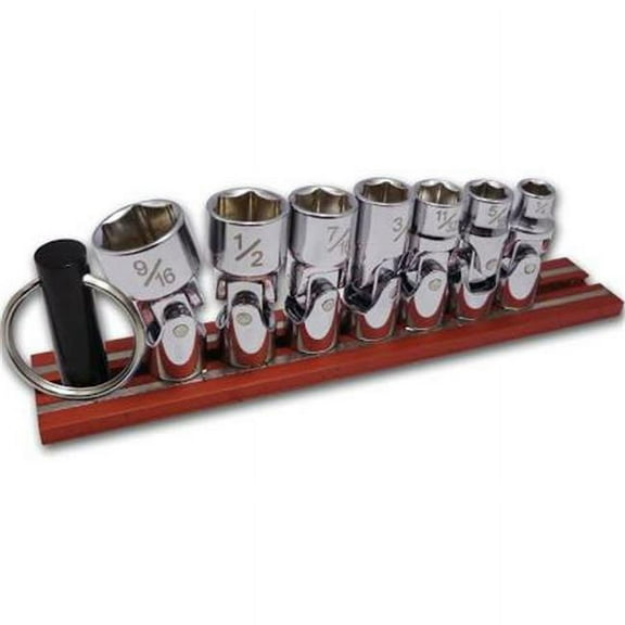 Vim Tools VU400 Vim Universal Sae Socket Set, 7 Piece 1/4 Inch Thru 9/16, On Red Magrail