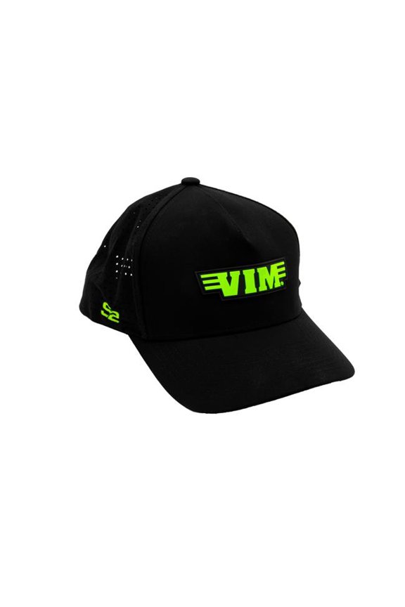 VIM Hat - PVC Patch Green Logo - Black