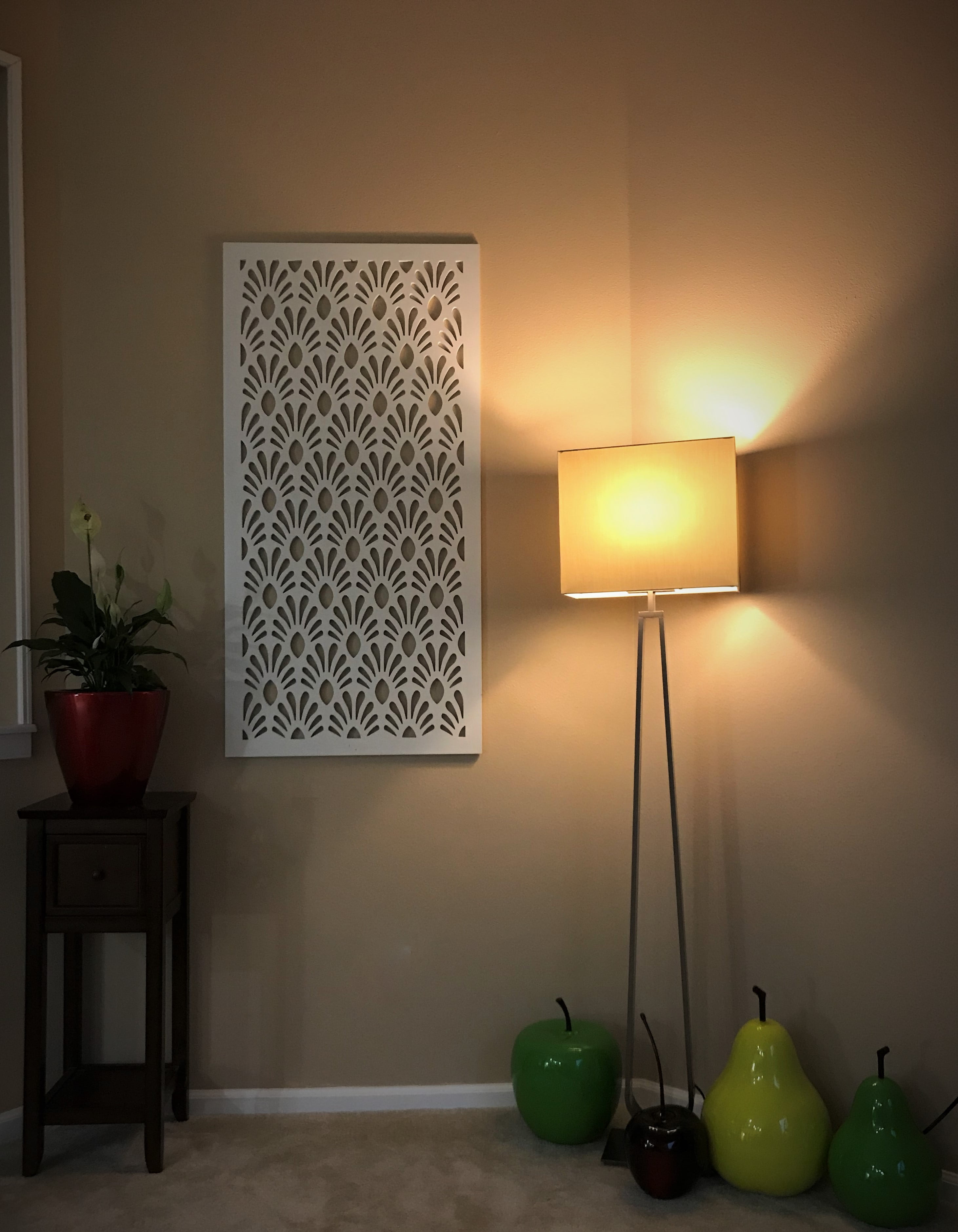 White PVC Pineapple Pattern Decorative Wall Panel for Privacy
