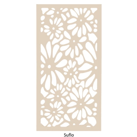 VIMA Suflo Decorative Wall Panel - PVC Board with Private Screen Fence Design, 48"L x 24"W x 3/8" Thick, White Color - Lightweight, Durable, Easy to Install for Home Renovation Sold as set of 1