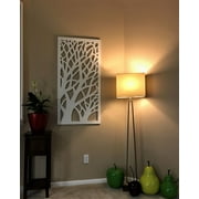 VIMA Tree Branches Decorative Wall Panel - PVC Board with Private Screen Fence Design, 48L x 24W x 1/4 Thick, White Color - Lightweight, Durable, Easy to Install for Home Renovation & Wall Decor