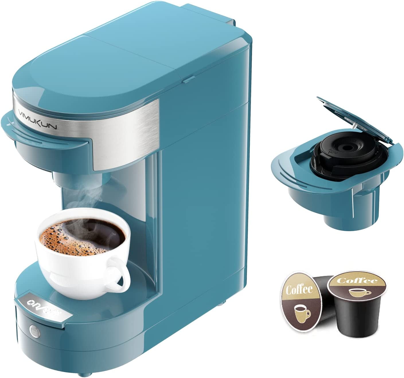 VIMUKUN Single Serve Coffee Maker Compatible with KCup Pod & Ground