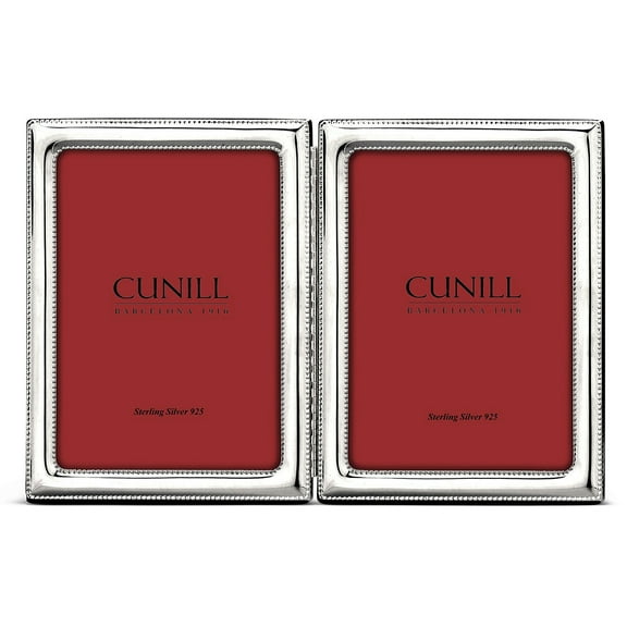 VINARD BEADED Hinged Fine Sterling Silver 5x7 frame by Cunill - 5x7