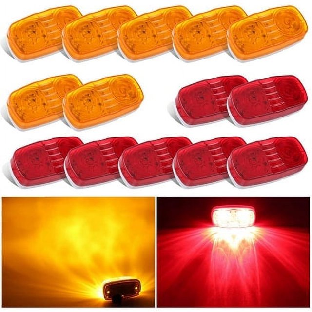 VINAUO 14x Trailer Marker Lights,Led Marker Lights,12V Camper Marker Lights Indicators Surface