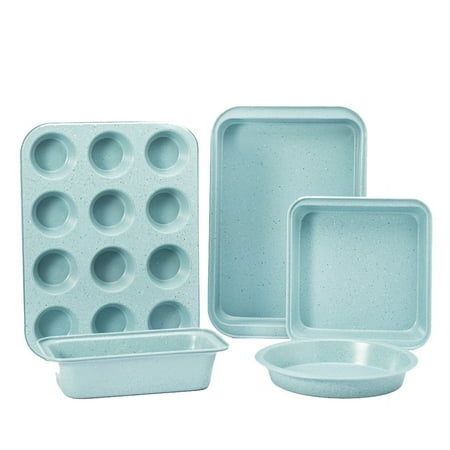 VINAUO 5 Pcs Nonstick Baking Pans Sets For Kitchen, Durable Stackable Bakeware Sets, Easy Release Baking Set Ideal for Baking Cakes, Muffins