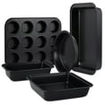 thumbnail image 1 of VINAUO Nonstick 5 Piece Baking Pans Sets for Kitchen,Stackable Bakeware Set,Carbon Steel Baking Set for Oven, Baking Sheet, Muffin, Cake & Loaf Pan,Dishwasher Safe,Black, 1 of 11