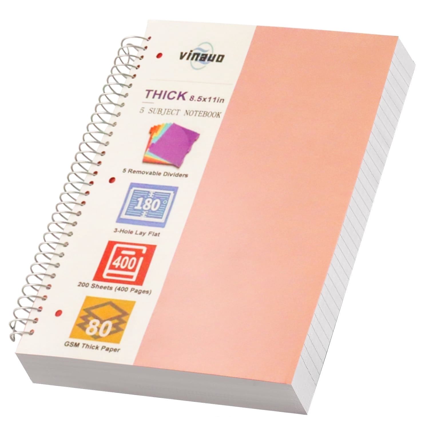 Spiral Notebook Bulk (54-Pack) – A5 College Ruled Notebooks, 8.3 X 5.5 Inch, 100 Pages Each, 9 Colors For School, Office & Gifts