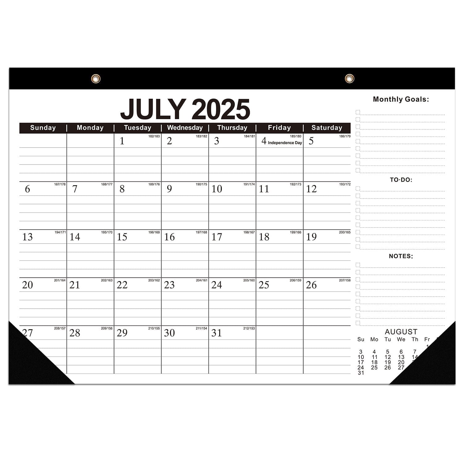 VINAUO Desk Calendar 2025-2026, Desktop Calendar from Jan 2025 To jun 2026 ,17x 12" Desk Wall Calendar with To-Do List and Notes, 2025 Desk Calendar for School  Home Planning