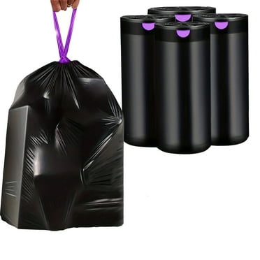 VINAUO Garbage Bag,13 Gallon Tall Kitchen Trash Bag,Drawstring Trash Bags,Ultra Thick Plastic Garbage Bags 4 Rolls/72 Pcs,Black