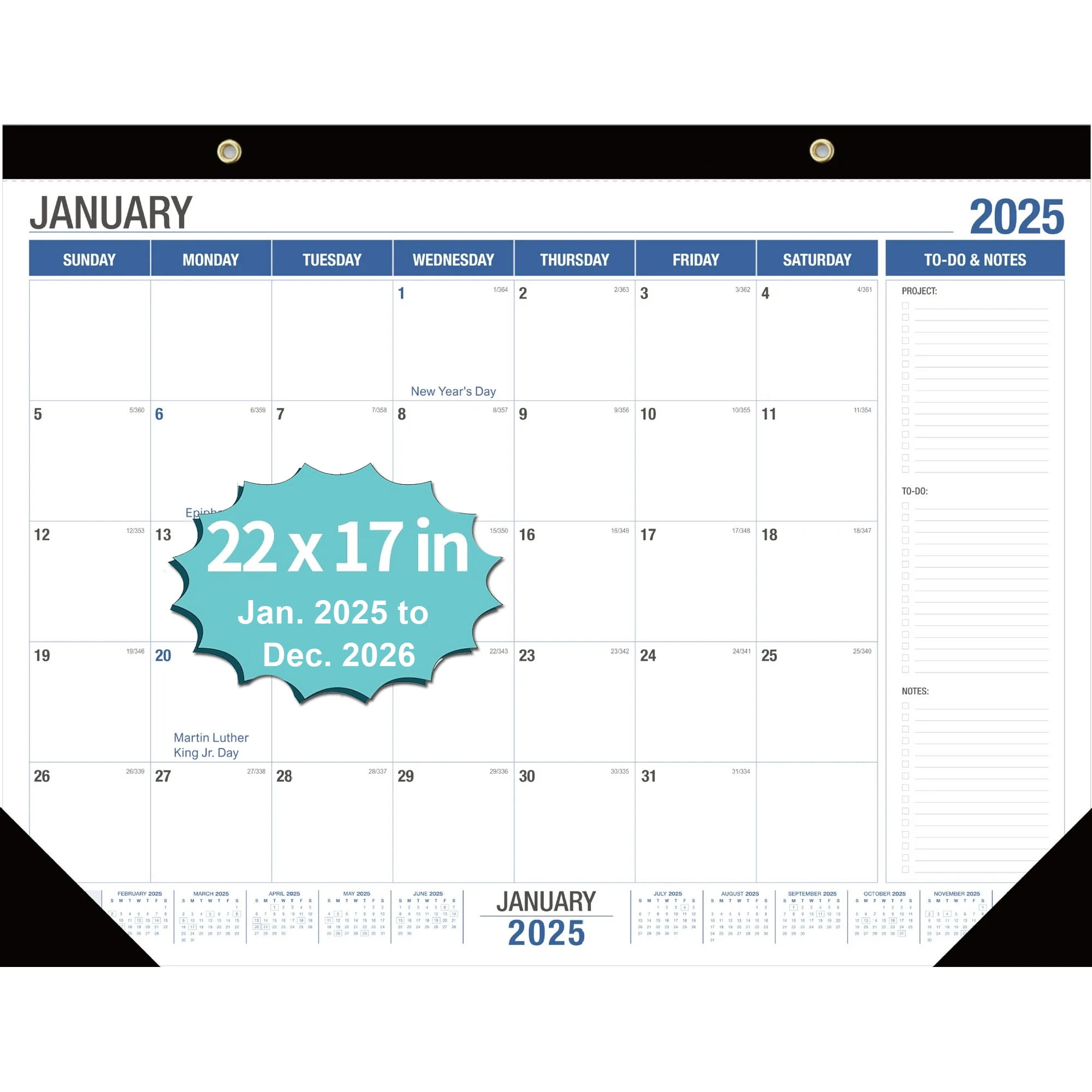 VINAUO Large Desk Calendar 2025-2026, 18 Months 22" x 17" Desktop Calendar from JAN 2025 - JUL 2026, Office Supplies Wall Calendar for Planning and Organizing in Your Family, School or Office