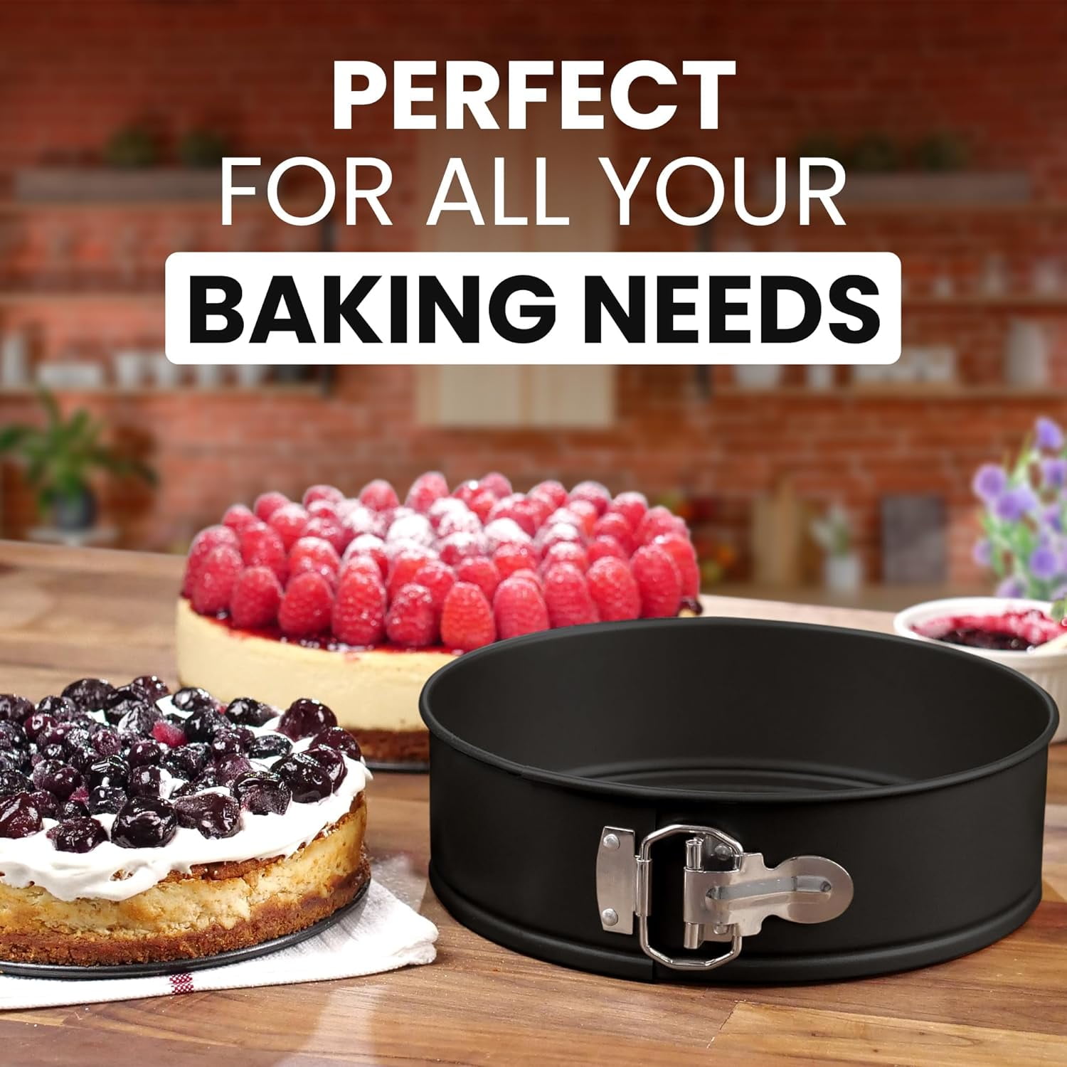 VINAUO Premium Springform Pan 10 Inch Nonstick Cheesecake Pan With Removable Bottom No Need