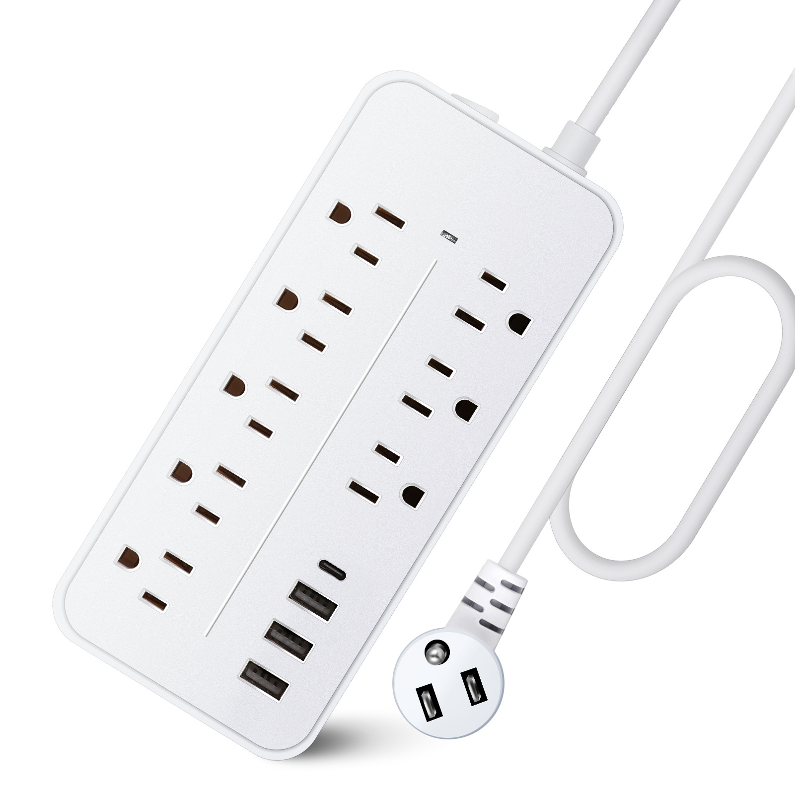 Addtam Surge Protector Power Strip – 6 AC Outlets + 4 USB (2 USB-C), 1800W, Ultra Thin Plug