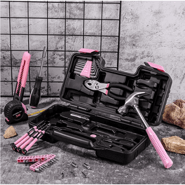 Pink Power Pink Plastic Tool Box for Women - 16 & 10 Portable