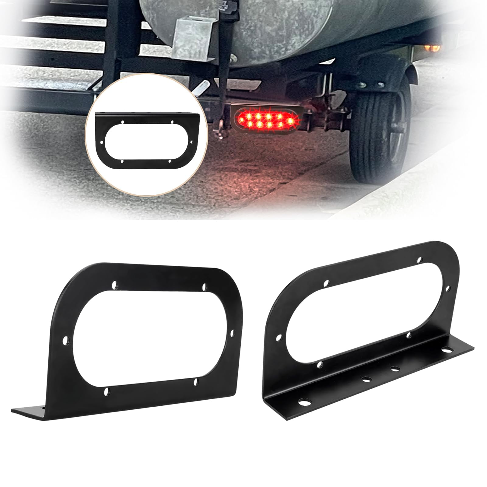 VINAUO Trailer Light Bracket, OIF8 6" Oval Trailer Lights Mounting