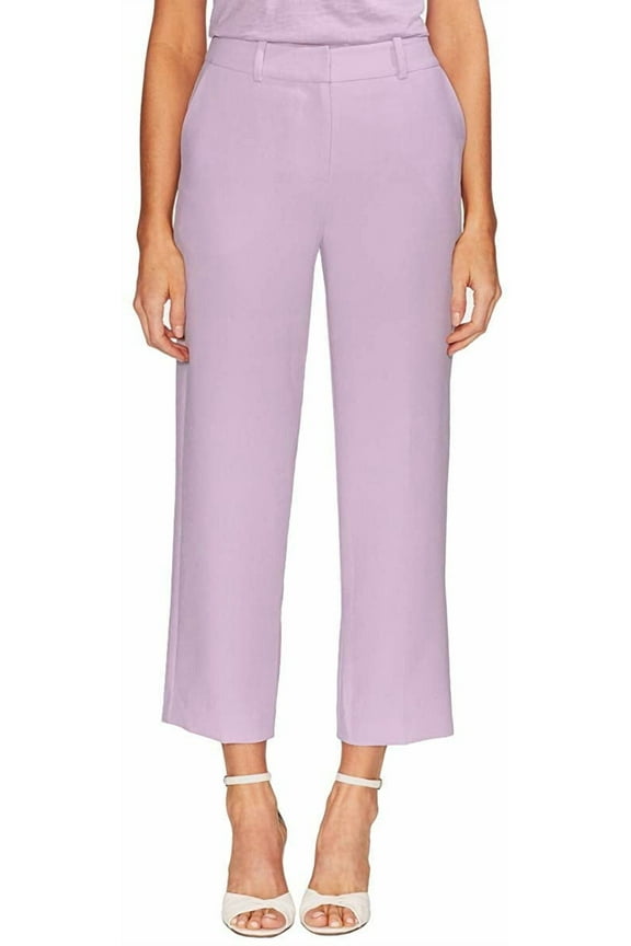 $99 Womens New Purple Cropped Straight Leg Casual Pants 6 B+B