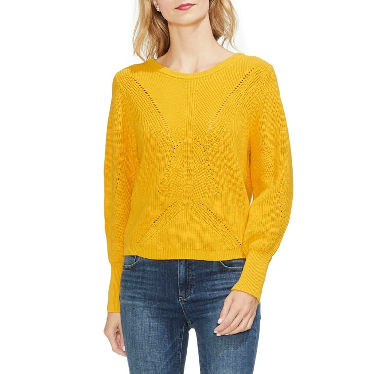 VINCE CAMUTO 99 Womens New Yellow Crew Neck Long Sleeve Casual Sweater M B B