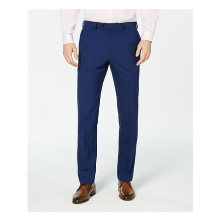 VINCE CAMUTO Mens Blue Flat Front, Slim Fit Pants 40W/ 32L