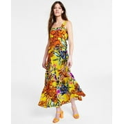 VINCE CAMUTO Womens Floral Print Challis Smock Above-Knee Maxi Dress, Multicoloured, X-Small