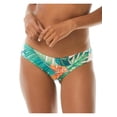 thumbnail image 1 of VINCE CAMUTO SWIM Women's Green Tropical Print Stretch Shirred At Back Lined Moderate Coverage Bikini Swimsuit Bottom L, 1 of 3