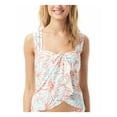 thumbnail image 1 of VINCE CAMUTO SWIM Women's Light Blue Draped Lined Convertible Tankini Swimsuit Top S, 1 of 4