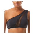 thumbnail image 1 of VINCE CAMUTO Women's Black Stretch Lined      Bikini Mesh One Shoulder Swimsuit Top XS, 1 of 3