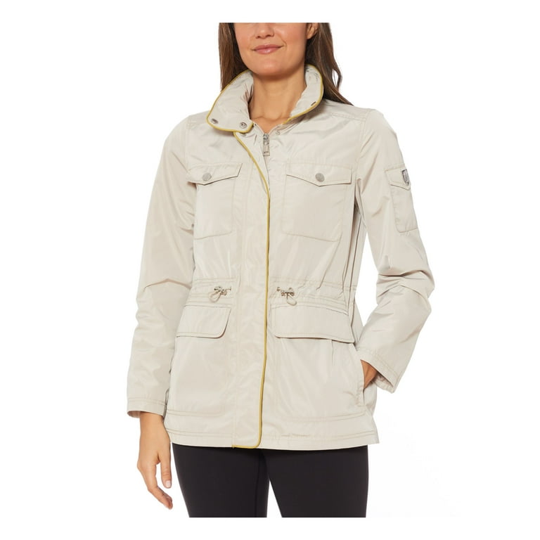 VINCE CAMUTO Womens Beige Pocketed Zip Up Winter Jacket Coat L 