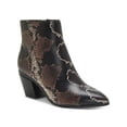 thumbnail image 1 of VINCE CAMUTO Womens Black Animal Print Pointed Toe Stacked Heel Zip-Up Booties 8.5 M, 1 of 4