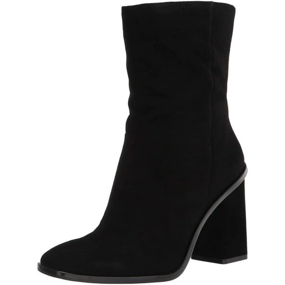 VINCE CAMUTO Womens Black Dantania Block Heel Zip-Up Suede Dress Booties 8 M