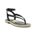 thumbnail image 1 of VINCE CAMUTO Womens Black Jute Ankle Strap Studded Kelmia Round Toe Buckle Leather Thong Sandals 7.5 M, 1 of 4
